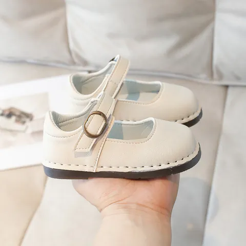 Zapatos Mary Jane Vintage para Niñas de Cuero PU Punta Redonda Suela Blanda Zapatos de Princesa para Escuela Fiesta