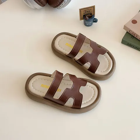 Kinder Mädchen Jungen Casual H-Schnitt Design Hausschuhe Sommer Weiche Sohle Flache Outdoor Strand Sandalen Mode Kinder Schuhe