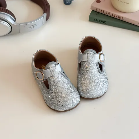 Mädchen Pailletten Mary Jane Schuhe T-Riemen Weiche Sohle Prinzessin Schuhe Glitzer Kleinkind Flats Für Party Hochzeit