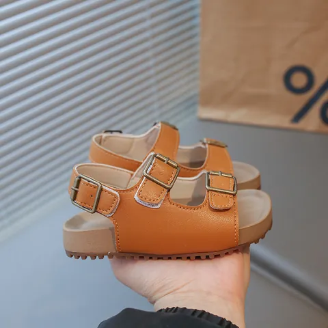 Kinder Sandalen Doppelriemen Casual Kids Offene Zehen Strandschuhe Verstellbare Metallschnallen Weiche Sohle Für Jungen Mädchen