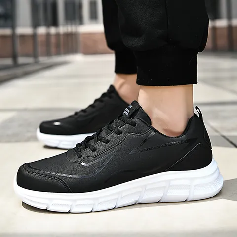 Men's Winter Warm Fleece Lined Sports Casual Shoes Large Size 48 Lightweight Synthetic Leather Lace Up Low Top Anti Slip Sneakers