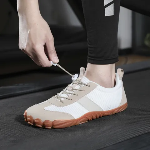 Minimalist Barefoot Training Shoes For Men Women Wide Toe Box Breathable Mesh Fitness Sneakers Non Slip Rubber Sole Quick Lace Indoor Outdoor Workout Shoes