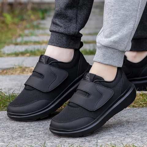 Atmungsaktive Mesh Walkingschuhe Mit Klettverschluss Leichte Dämpfung Rutschfest Freizeit Sneakers Für Ältere Herren Damen Komfortschuhe