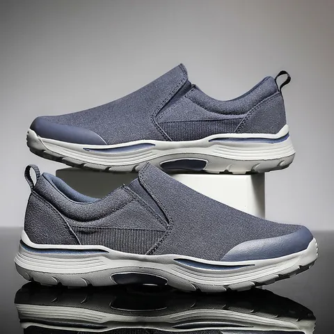 Ανδρικά Casual Παπούτσια από Καμβά Slip-on Αναπνεύσιμα Χοντρή Σόλα Πλατφόρμα Loafers Ελαφριά Παπούτσια Πεζοπορίας για Άνδρες Καθημερινά