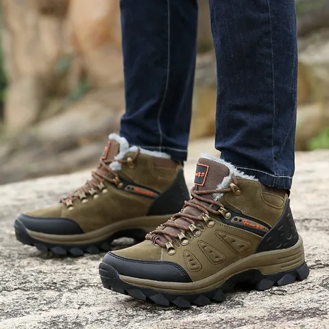 Warm Gefütterte High Top Wanderschuhe Rutschfeste Outdoor Walkingschuhe Casual Winter Trekkingstiefel Für Damen Herren