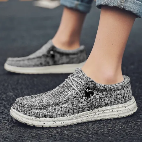 Heren Dames Casual Canvas Loafers Ademende Slip On Bootschoenen Met Kurken Binnenzool Spetterzool Lichtgewicht Schoeisel