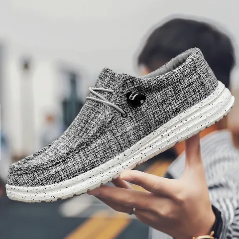 Canvas Loafers For Women Men Casual Breathable Slip-on Shoes Geometric Ethnic Print Patchwork Lightweight Flat Moccasins Walking Shoes