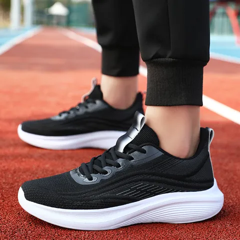 Men's Breathable Mesh Running Shoes Lightweight Cushioning Athletic Sneakers For Jogging Gym Sports Outdoor Couple Fashion Footwear