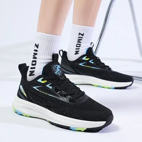Unisex Breathable Mesh Running Shoes Lightweight Non-slip Thick Bottom Athletic Sneakers Casual Walking Gym Sports Shoes For Men Women