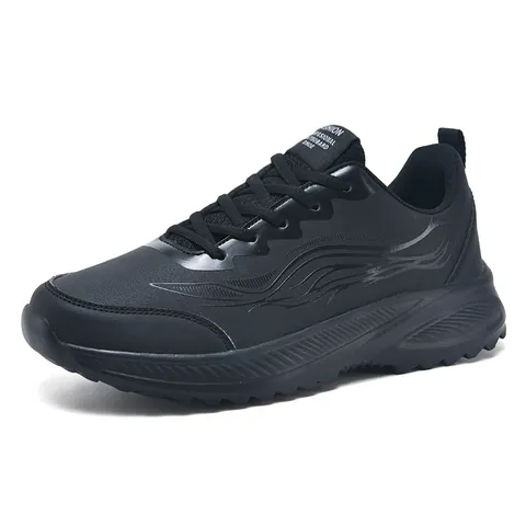 Chaussures de Sport Décontractées Légères pour Hommes Cuir Synthétique Imperméable Sneakers à Motif de Flamme à Plateforme pour la Course la Marche
