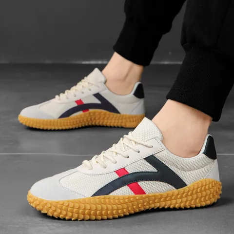 Retro Casual Athletic Shoes Mesh Breathable Gump Sneakers With Non-Slip Granular Gum Rubber Sole For Men Women Daily Walking