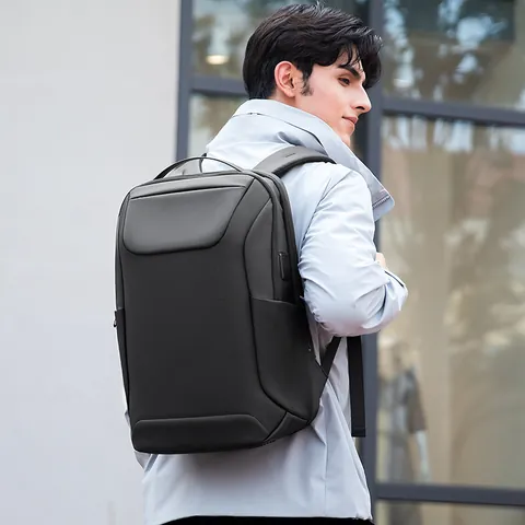 Men Business Laptop Backpack Waterproof Oxford Cloth USB Charging Port Multi Compartment Travel Work School Office Bag