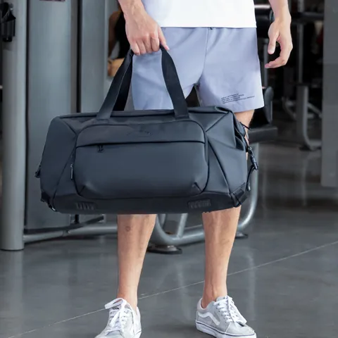 Large Capacity Men Business Travel Duffle Bag Water Resistant Oxford Cloth Gym Bag With Dry Wet Separation Compartment