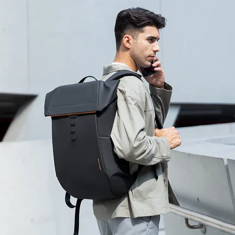 Mochila para Portátil de Negocios para Hombre Impermeable Tela Oxford Expandible Bolsa de Viaje Gran Capacidad Trabajo Escuela Negro