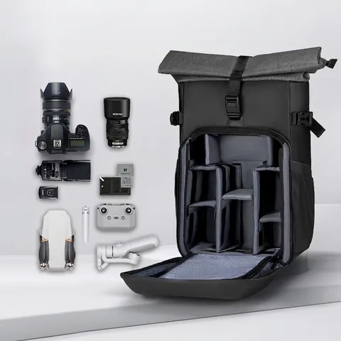 Mochila Profesional para Cámara Réflex Impermeable Expandible Bolsa de Fotografía Con Protección de Carcasa Rígida Compartimento para Portátil Hombre