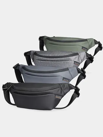 Men Casual Oxford Fabric Crossbody Chest Bag Water Repellent Lightweight Outdoor Cycling Single Shoulder Bag Quality Zipper