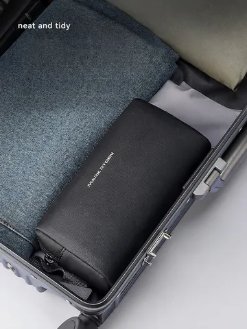 Borsa Portaoggetti Portatile da Viaggio Beauty Case Impermeabile in Tessuto Oxford Business Minimalista Organizer per Accessori Digitali