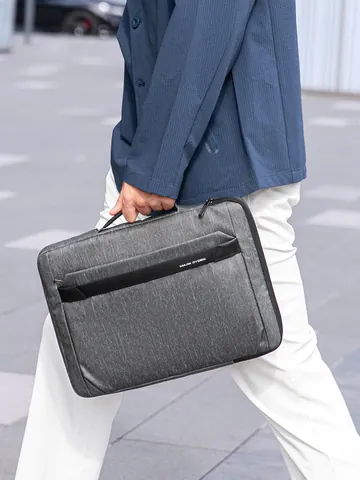 MARK RYDEN Maletín para Portátil de Negocios Casual para Hombre Impermeable Antigolpes Funda para Laptop con Correa de Equipaje Gris Profesional