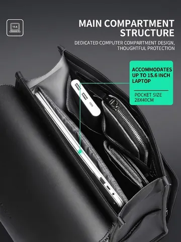 Mochila para Portátil de Hombre Impermeable Urbana Minimalista de Tela Oxford Gran Capacidad Bolsa Escolar de Negocios
