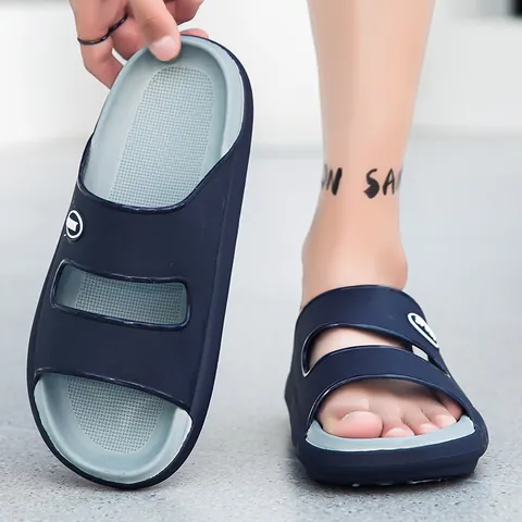 Men's EVA Thick Sole Slides Luminous Glow In The Dark Sport Non-Slip Beach Sandals Breathable Casual Home Outdoor Slippers For Men