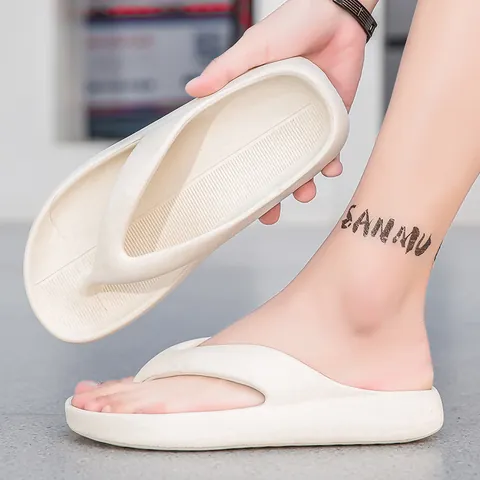 Men's EVA Thick Sole Flip-flops Ultra Soft Cushioning Non-slip Summer Beach Sandals Casual Outdoors Comfort Shoes