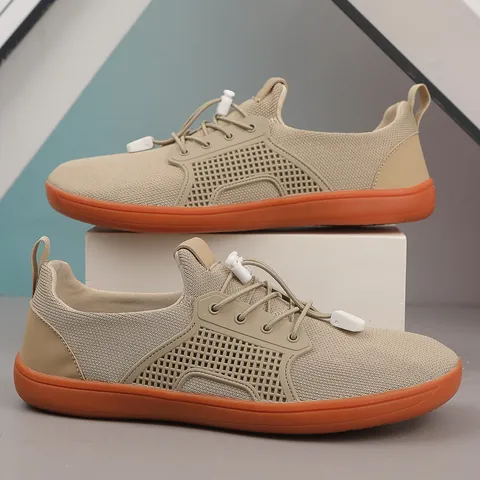 Unisex Breathable Flyknit Walking Shoes Wide Toe Box Barefoot Athletic Sneakers Lightweight Casual Mesh Shoes For Gym Travel