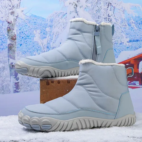 Wasserdichte Schneestiefel Für Damen Herren Kunstfell Gefüttert Warme Winter Outdoor Stiefel Mit Seitenreißverschluss Rutschfeste Gummisohle Freizeit Gesteppte Schuhe