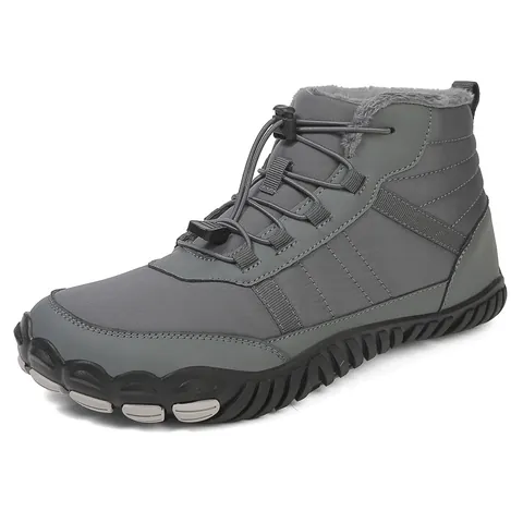 Winter Snow Boots For Men Women Waterproof Oxford Cloth Plush Lined Warm Outdoor Hiking Shoes Non-Slip Rubber Sole Anti-Collision Toe Footwear