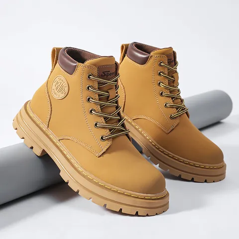 Classic Cowhide Leather Work Boots Frosted Martin Boots For Men Women Non-slip Platform Ankle Boots Autumn Winter Outdoor Shoes