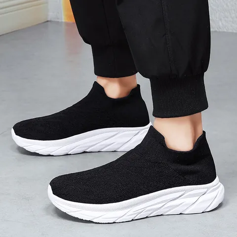 Hommes Femmes Baskets Chaussettes Flyknit Légères à Enfiler Chaussures de Marche Semelle Épaisse Respirant Sportif Décontracté Chaussures de Course Unisexe Grande Taille