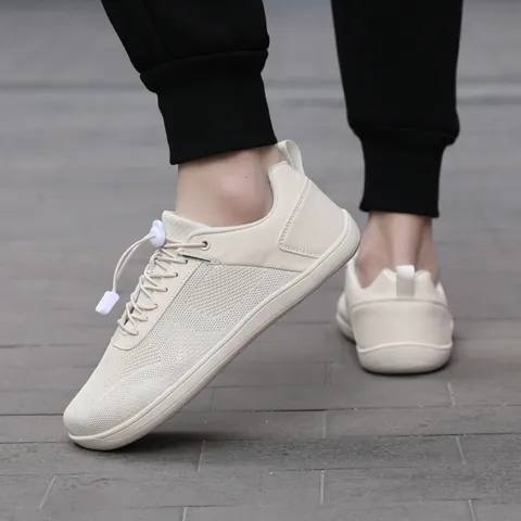 Barefoot Minimalist Sneakers For Men Women Wide Toe Box Breathable Textile Casual Shoes Elastic Drawstring Fitness Walking Shoes