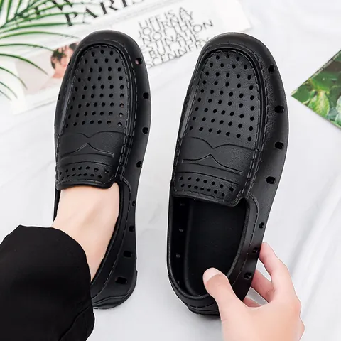 Men's Casual EVA Hollow Out Loafers Breathable Lightweight Slip On Beach Garden Shoes Waterproof Summer Walking Footwear