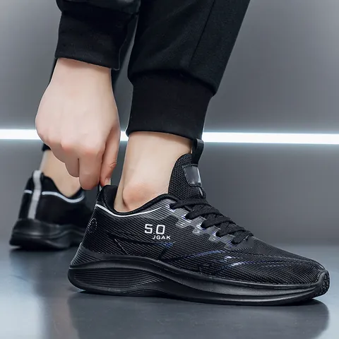 Heren Hardloopschoenen Mesh Ademend Lichtgewicht Sportieve Sneakers Voor Jogging Fitness Grote Maten Gradiënt Kleur Schokabsorptie Wandelschoenen
