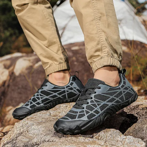 Summer Breathable Mesh Casual Shoes Men Women Fly-knit Sports Sneakers Wide Toe Box Outdoor Cycling Hiking Walking Shoes