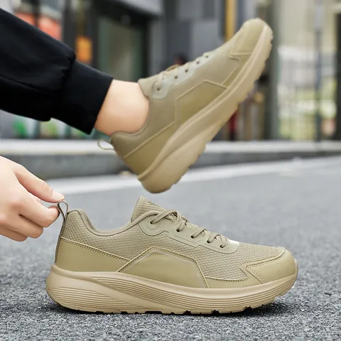 Men Breathable Mesh Walking Shoes Lightweight Thick Sole Wide Fit Casual Sports Sneakers Outdoor Running Footwear For Men