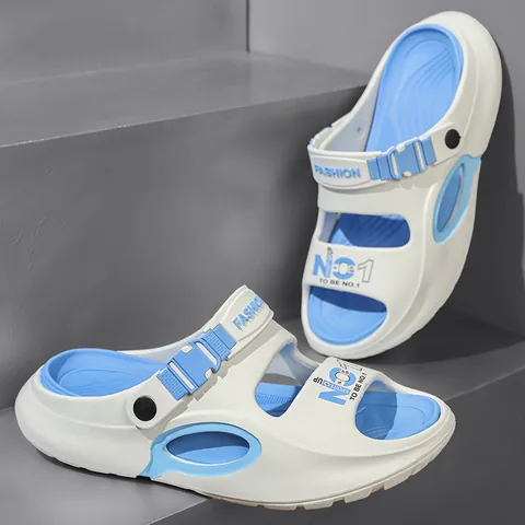 Men Lightweight EVA Beach Sandals Wading Shoes Summer Outdoor Breathable Thick Sole Fashion Slides Slippers For Men