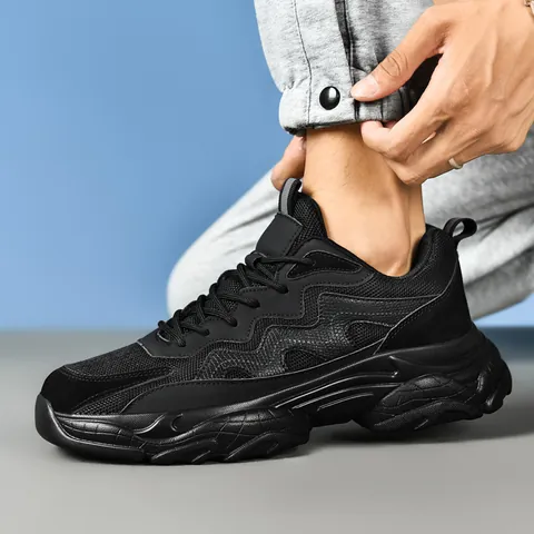 Men Chunky Sneakers Lightweight Breathable Mesh Sport Shoes Fashion Dad Shoes Shock Absorption Non-slip Running Casual Footwear