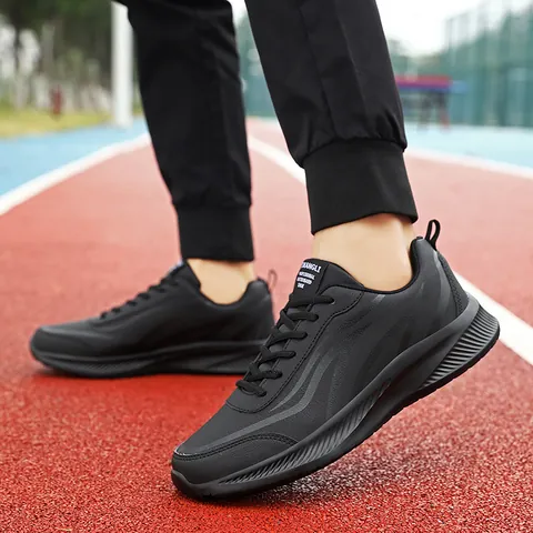 Heren Casual Sport Hardloopschoenen Lichtgewicht Schokabsorberend Synthetisch Leer Waterdicht Skateboard Sneakers Voor Dagelijkse Outdoor Oefeningen