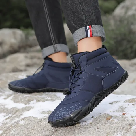 Winter Snow Boots Waterproof Outdoor Hiking Shoes For Men And Women Warm Plush Lined High Top Non-Slip Rubber Sole Sports Sneakers
