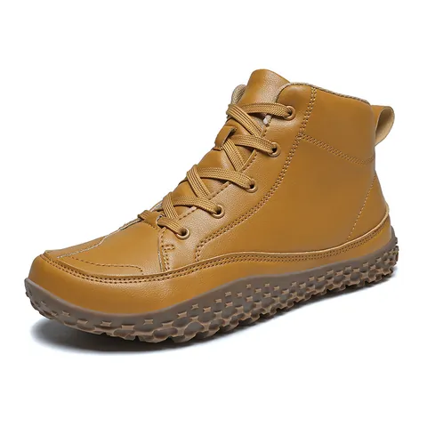 Botas de Senderismo Impermeables Antideslizantes para Hombre Botas Casuales al Aire Libre de Cuero Sintético Estilo Británico Calzado de Moda