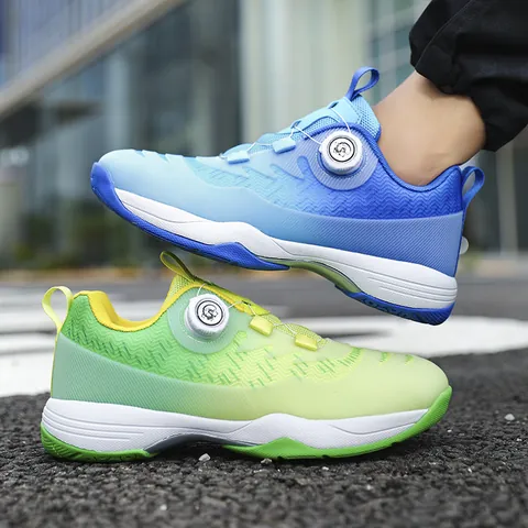 Professional Badminton Shoes Rotating Buckle Breathable Non-Slip Shock-Absorbing Training Sports Sneakers For Men Women