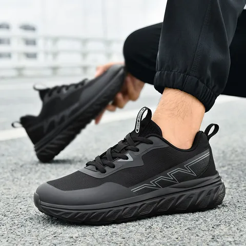Heren Hardloopschoenen Met Brede Neus Ademend Mesh Lichtgewicht Sportieve Casual Sneakers Voor Wandelen Jogging Buiten