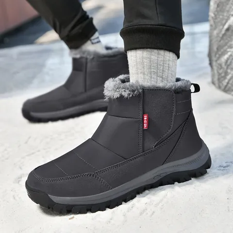 Winter Schneestiefel Wasserdichtes Oxford-Gewebe Fleece Gefüttert Warm Rutschfest Wanderschuhe Für Senioren Lässige Outdoorschuhe