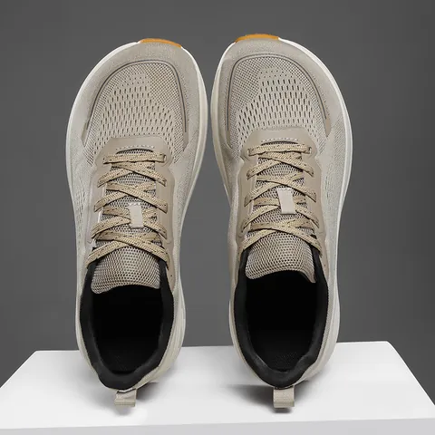 Men's Wide Toe Box Running Shoes Breathable Mesh Thick Sole Casual Sneakers Outdoor Walking Shoes For Fat Feet High Instep