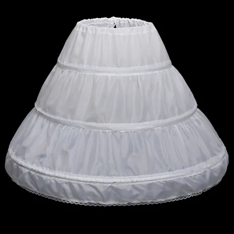 Girls Princess Hoop Petticoat Kids Dress Crinoline Underskirt With Adjustable Waist Lace Trim For Flower Girl Wedding Gown