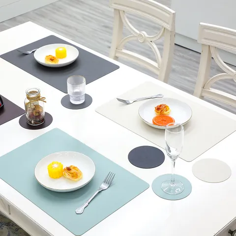 Nordic Minimalist Waterproof Heat Insulation PVC Placemat Solid Color Irregular Shape Table Mat For Home Restaurant Kitchen Decoration