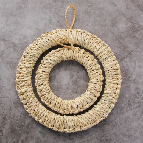 Handwoven Straw Round Placemats Heat Resistant Corn Husk Pot Mats For Kitchen Dining Table Decorative Hanging Mat