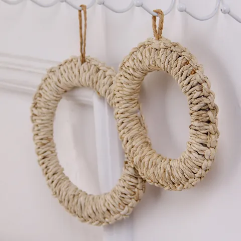 Handwoven Straw Round Placemats Heat Resistant Corn Husk Pot Mats For Kitchen Dining Table Decorative Hanging Mat