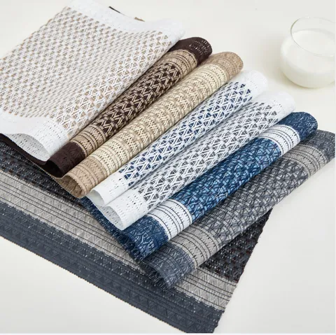 Tovagliette Intrecciate Moderne Minimaliste Resistenti al Calore Lavabili Antiscivolo in Poliestere per Cucina Sala da Pranzo Arredamento Casa