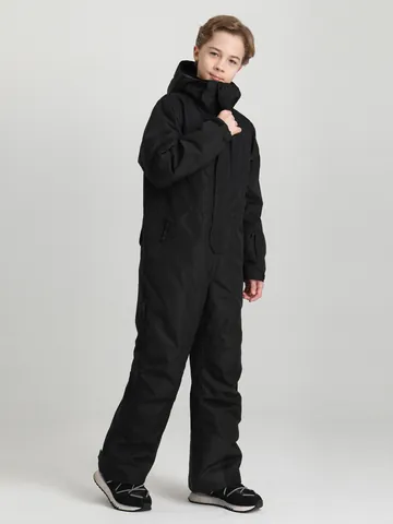 Kids Professional One Piece Ski Suit Waterproof Windproof Thickened Warm Padded Jumpsuit For Boy Girl Snowboard Winter Outdoor Sports